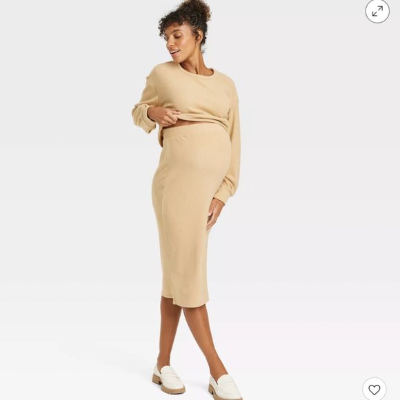 Black knit Maternity cropped sweater and skirt set Isabel Maternity Size M - Picture 4 of 4